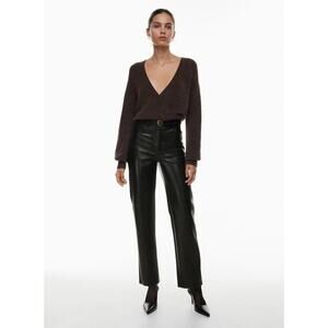Wilfred Women's The Melina Pant Black Vegan Leather High Waisted Size 0